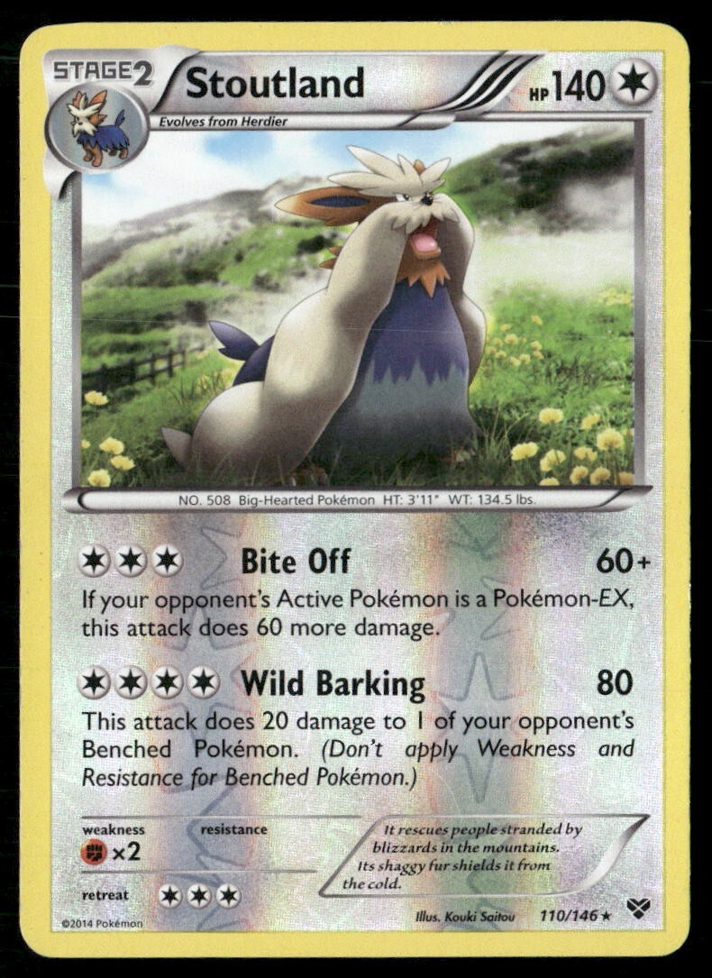 2014 XY Set Pokemon Card 110  Stoutland Reverse Foil LP