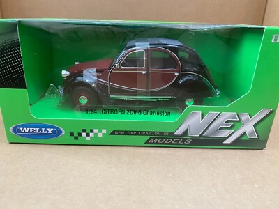 Citroën 2CV6 Charleston 1982 Welly 1/24 - Miniature Jaune/noire Neuve