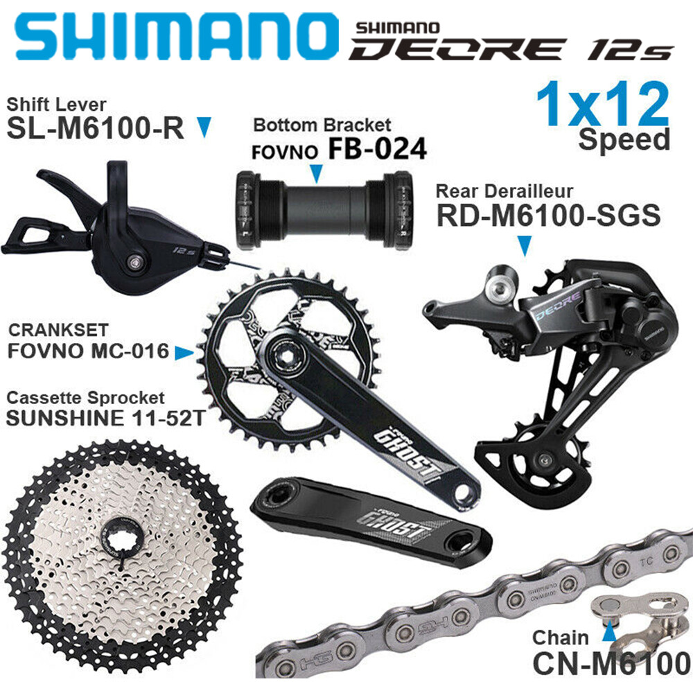 SHIMANO DEORE M6100 MTB 12 Speed Groupset Crankset Cassette 11-46T