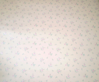 Satin Small Print Pink Rose Floral Wallpaper on Beige by Porcelain Prints 19473