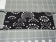 Black with White Circle Polka Dots Print Personal Protective Washable Facemasks