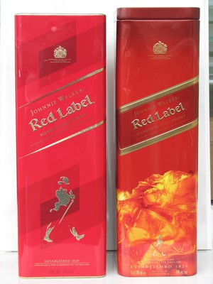 2pc Johnnie Walker Red Label empty tin 