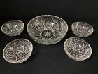 Vintage Anchor Hocking Star Cameo Medallion Bowl Set 5 pc Berry Dessert Serving