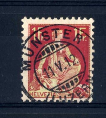 SWITZERLAND - SWITZERLAND - 1908 - Allegory of ''Helvetia'' - 1 fr. carm. and olive