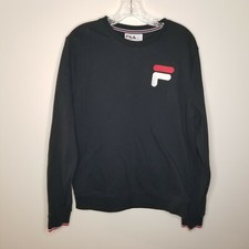 Fila Mens Long Sleeve Balck Pullover Sweater Size M