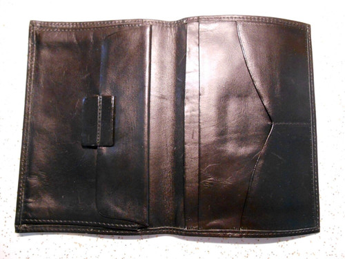 Vintage Soft Black Leather Travel Bifold Wallet