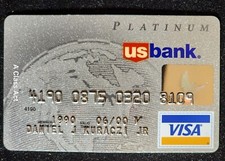 US Bank Platinum Visa credit card expired 2000. Our cc1676