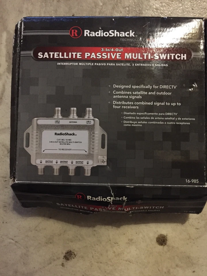 RadioShack Satellite Passive Multi-Switch 3-In/4-Out #16-985 NEW - Image 2 of 2