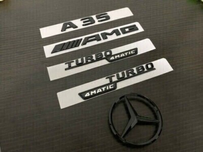Gloss Black A35 AMG TURBO 4MATIC Rear Star replacement Badge W177 A Class Hatch