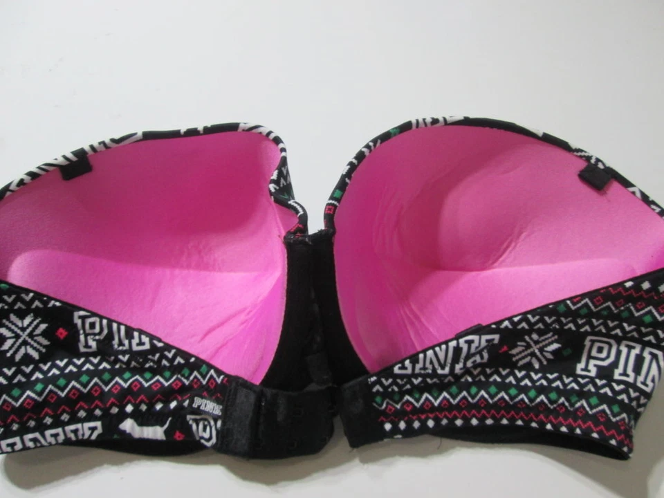 34DD Victoria Secret бюстгальтер на косточках вверх подъем пуш-ап без бретелек собаки логотип - Изображение 2 из 4