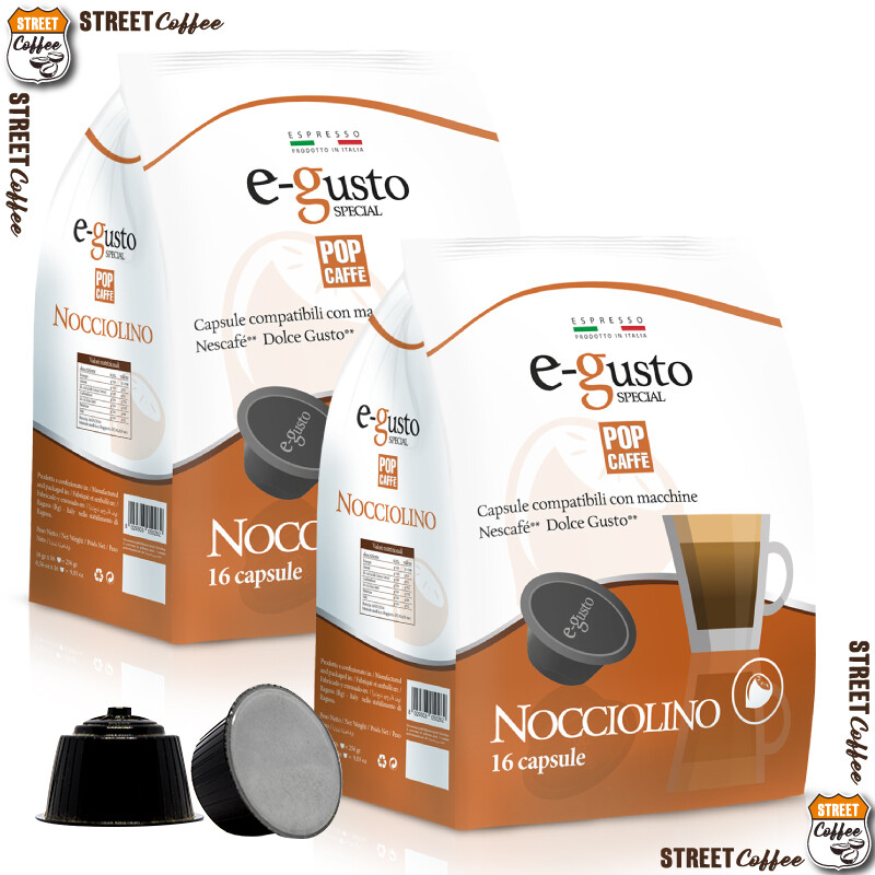 160 Capsule Cialde Caffè Pop E-Gusto Nocciolino Compatibili Nescafè Dolce Gusto