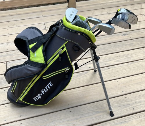 Top Flite Junior Flex 5-teiliges Golfschlägerset mit Standbag RH Lime Green Putter 26"