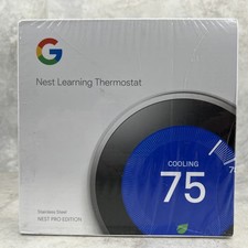 Google Nest Learning Thermostat Stainless Ste...