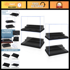 Mini Figure Display Cases - 4 Box Set for Block Figures Collectibles, Black