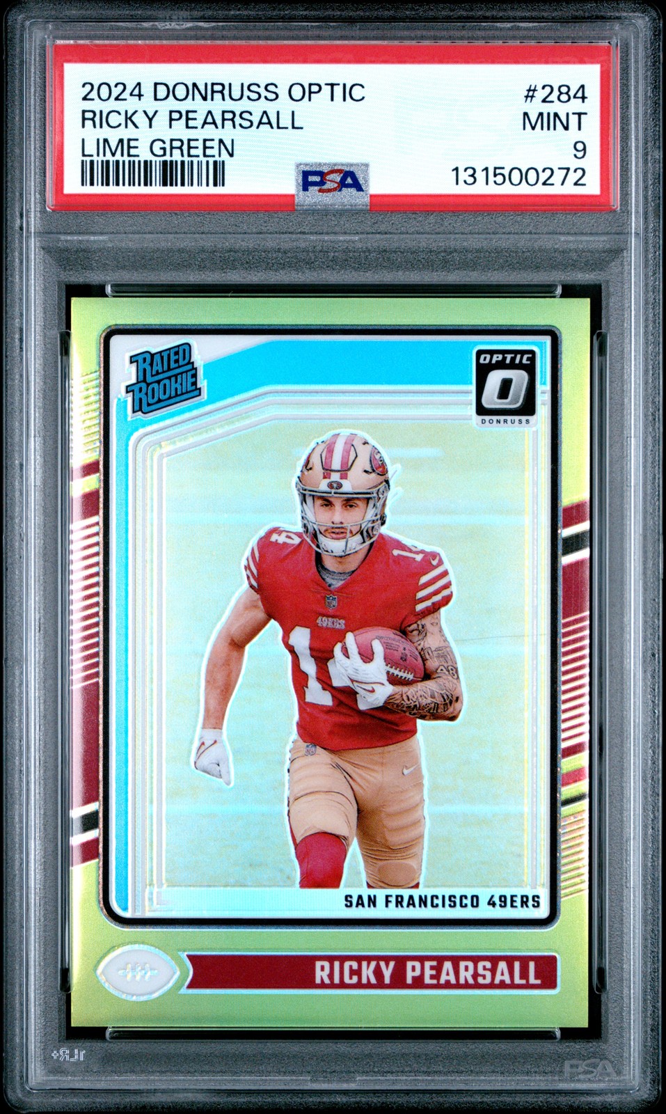 2024 PANINI DONRUSS OPTIC LIME GREEN #284 RICKY PEARSALL 5/50 PSA 9