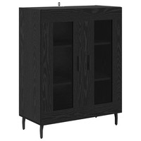 Schwarzes Sideboard Eichenoptik 69,5X34X90 Cm Holzwerkstoff