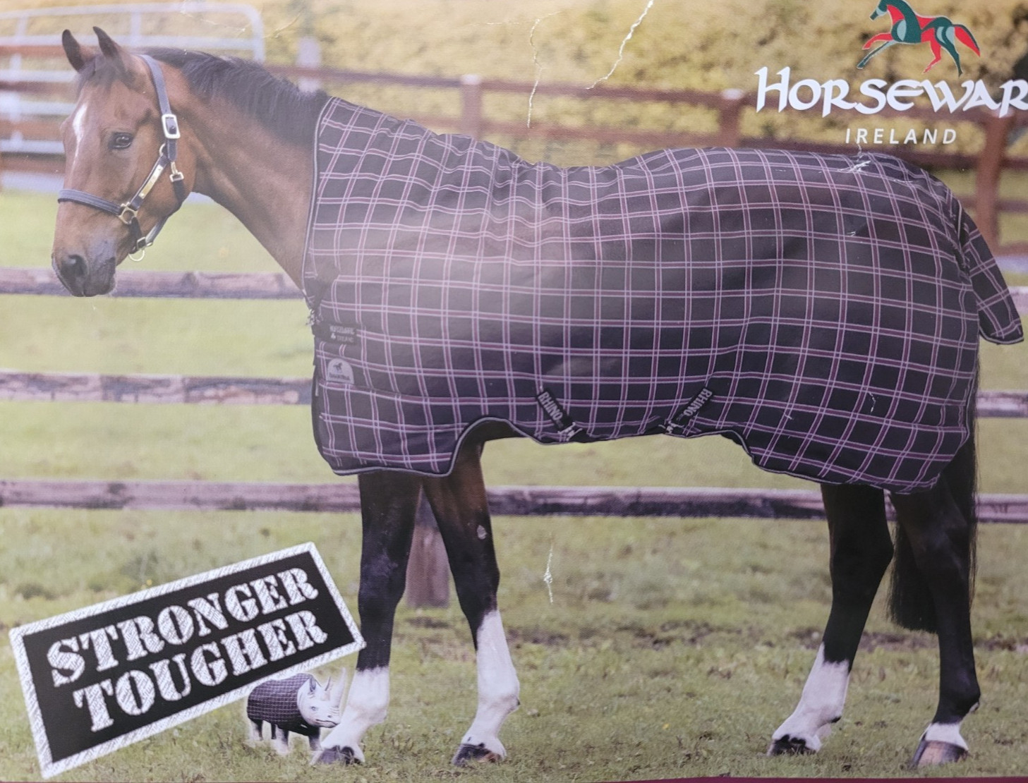 Rhino Wug Lite Turnout for SmartPak, 1000 D, 78", Black/Grey/Red, New in Bag