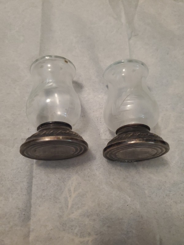 Vintage Quaker Sterling Silver Co.Salt & Pepper Shakers 703 WEIGHTED W/ Pat. No.