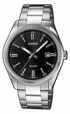 Mens Watch CASIO MTP-1302PD-1A1 Steel Bracelet Classic Black 50mt
