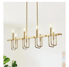 Rectangular Dining Room Light Fixtures Over Table, Linear Chandeliers for Dining