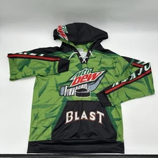 Mountain Dew Blast Green Hockey Jersey Men’s Size Large L Custom Sportswear