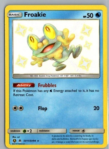Froakie Holofoil Shiny Holo Rare Hidden Fates: Shiny Vault SV11/SV94 NM