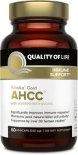 Quality of Life Premium Kinoko Gold AHCC Supplement, 500 mg per Capsule,... 