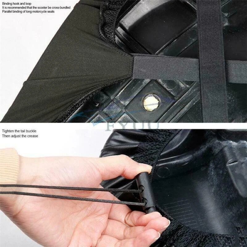 Funda Protectora Cojín Asiento Moto Scooter M Negra Impermeable Polvo Duradera Foto 4 de 4