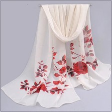 Women  s Chiffon Butterfly Print Scarf Long Lightweight Shawl Wrap Elegant Fashio