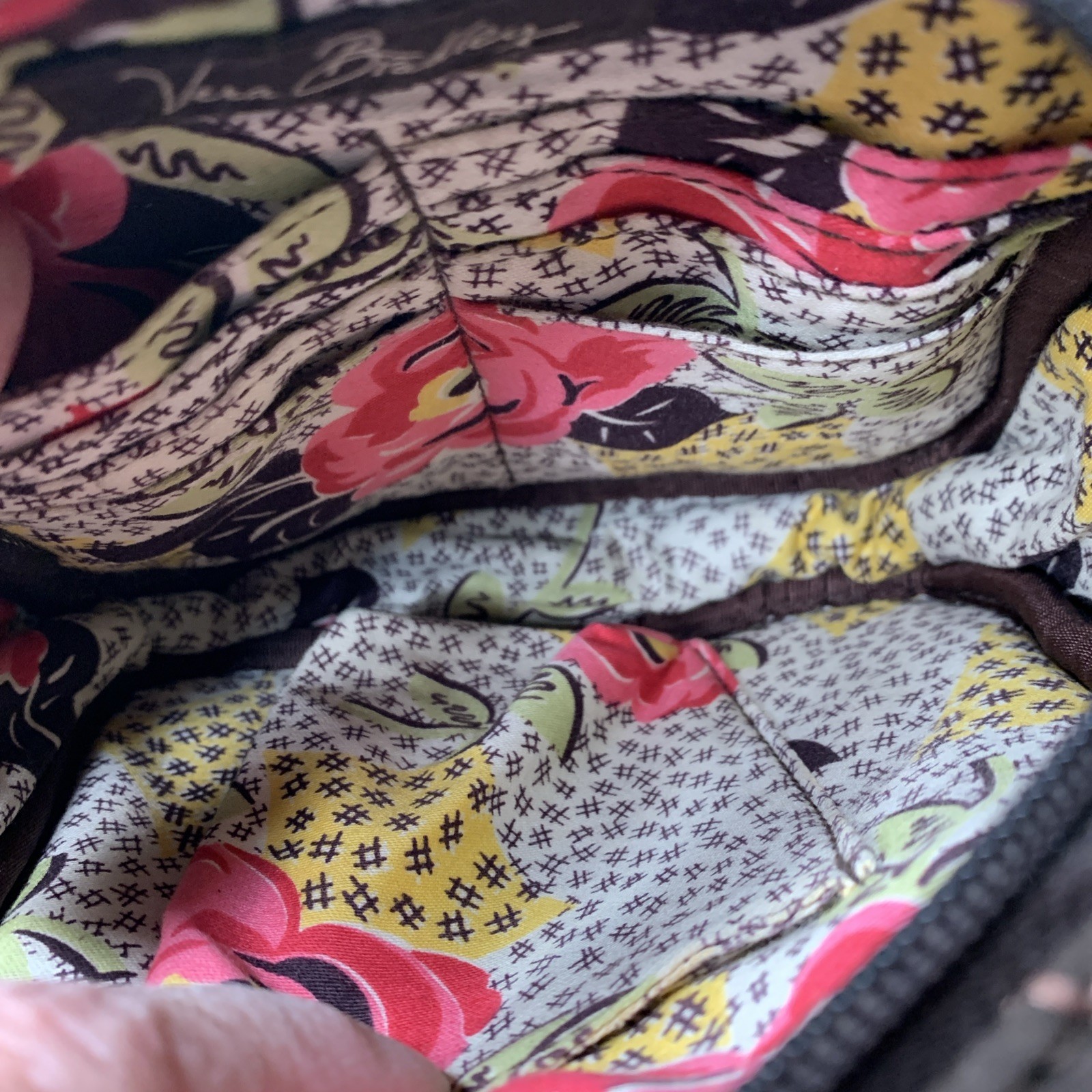 Vera Bradley Small Solid Brown Quilted Cotton Cro… - image 5