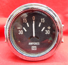 Stewart Warner 424784 Sw 30 Amp Amperes In Dash 2-16early Window Gauge Chrome