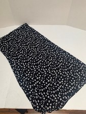 Wild Fable Black with Daisies Midi Skirt Size Large