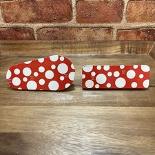 Vintage New Years Tin Litho Ratchet Noisemaker Celebrate set 2 lot red