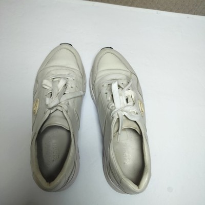Gucci Interlocking G Leather Sneakers Off-White Low Top Trainers Mens 10.5