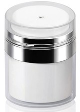 Lotion Dispenser Airless Pump Jar Cream Travel Bottles for 0.5 Ounces, White