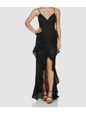 NOOKIE Womens Black Hi-low Front Sleeveless Full-Length Evening Body Con Dress L