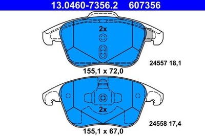 ATE 13.0460-7356.2 Belagsatz für CITROËN DS OPEL PEUGEOT
