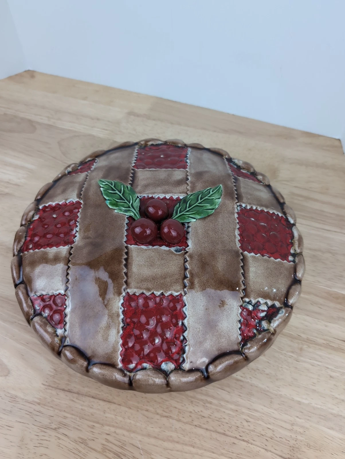 Vintage Cherry Pie Covered Baking Dish with Lid Vintage Made In Portugal
Opens in a new window or ta