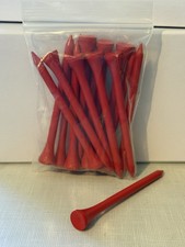 Red Golf Tees Bulk Lot Bagged Tees in Resealable Plastic Bag 16 set 3 1/4