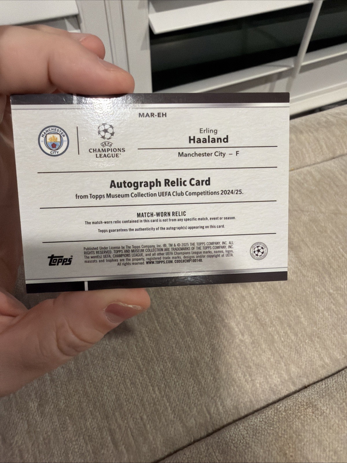 2024-25 Topps Museum UCC ERLING HAALAND Dual Auto Match-Worn Relic /10 view 4
