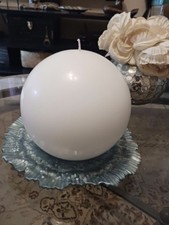 Hand-Poured, 6 Inch White Large Round Ball Candles