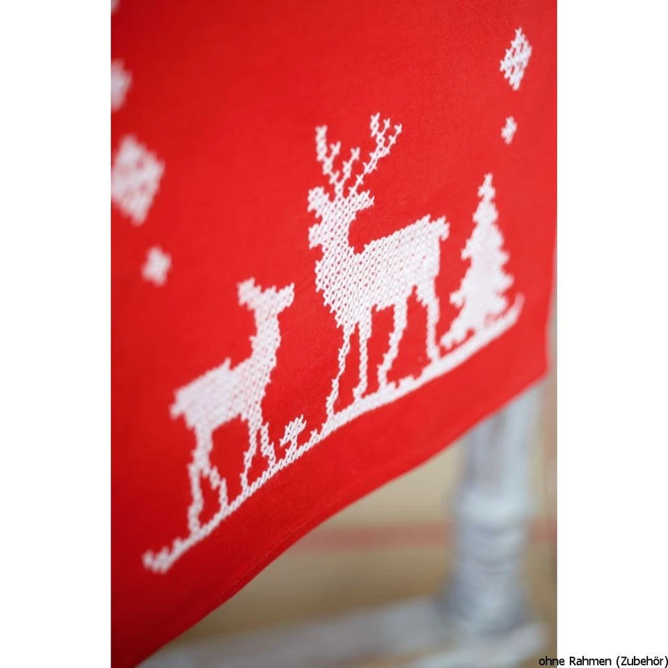 Vervaco Tischläufer Stickset "Weihnachtlich mit Rehen", Stickbild vorgezeichnet - Bild 4 von 4