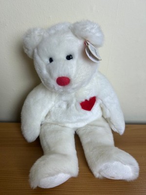 Ty Beanie Baby Valentino weißer Bär mit rotem Herz - mit Etikett