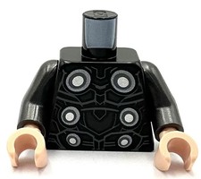 Lego New Minifigure Black Torso Armor w/ 6 Dark Silver Silver Circles Part