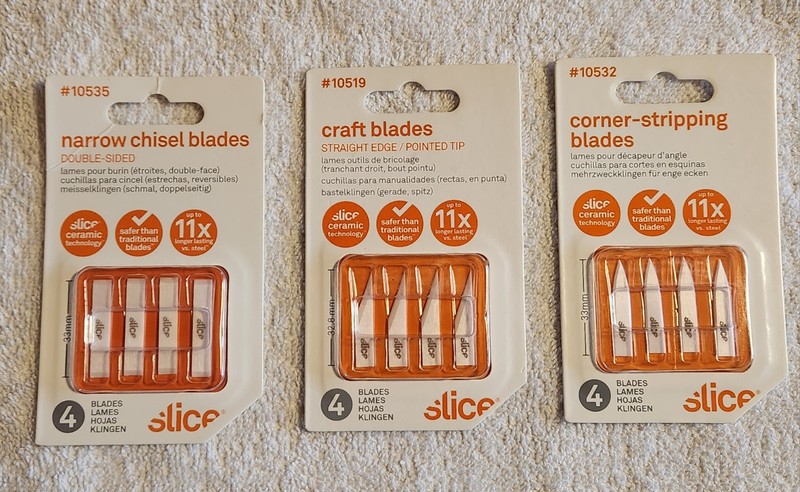 Lot Of 3~4 Pk Slice Craft Blades Straight Edge Ceramic 10519 10535 10532 Refill