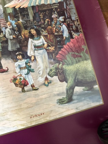 RARE James Gurney Dinotopia Print Poster Bazzar Town Square Boulevard dinosaur - Picture 3 of 8