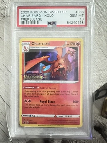 Pokemon TCG Cards Prerelease Charizard SWSH066 Holo Promo PSA 10 GEM MINT