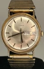 Vintage Gold Tone Mens Timex Mechanical Wristwatch Running HB
