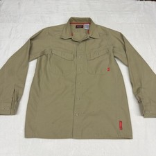Bulwark FR Shirt Mens Medium Beige Tan IQ Series Flame Resistant Workwear