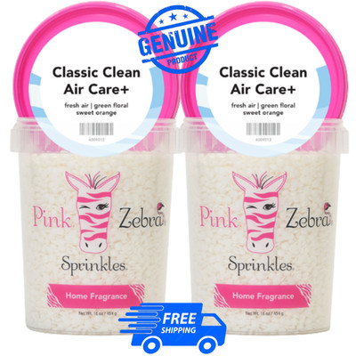 Pink Zebra Classic Clean Air Care + Odor Neutralizing Carton Sprinkles 16oz - X2